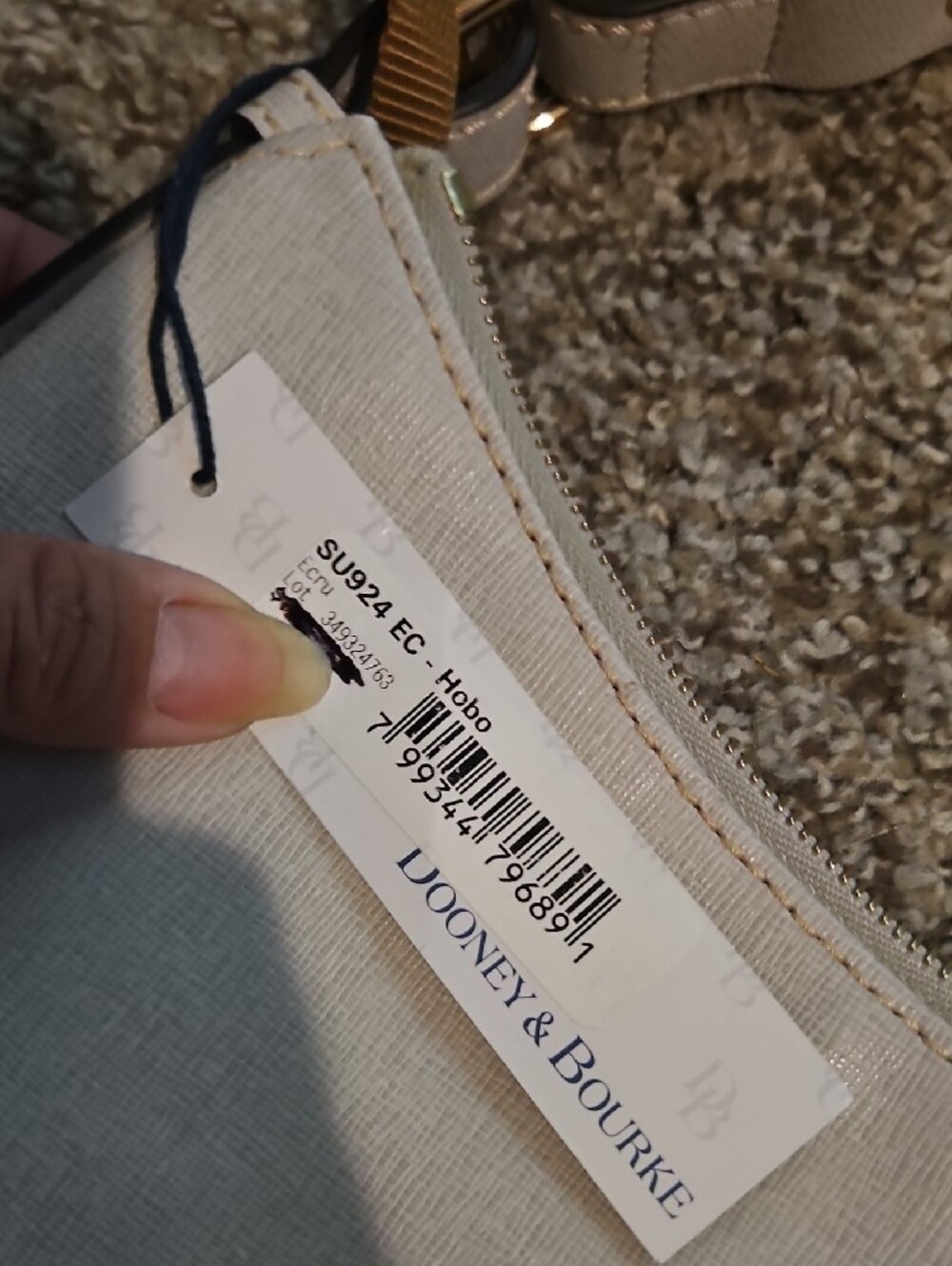 Hand Bag Dooney & Bourke Cream and Brown Shoulder Bag - Picture 2 of 4